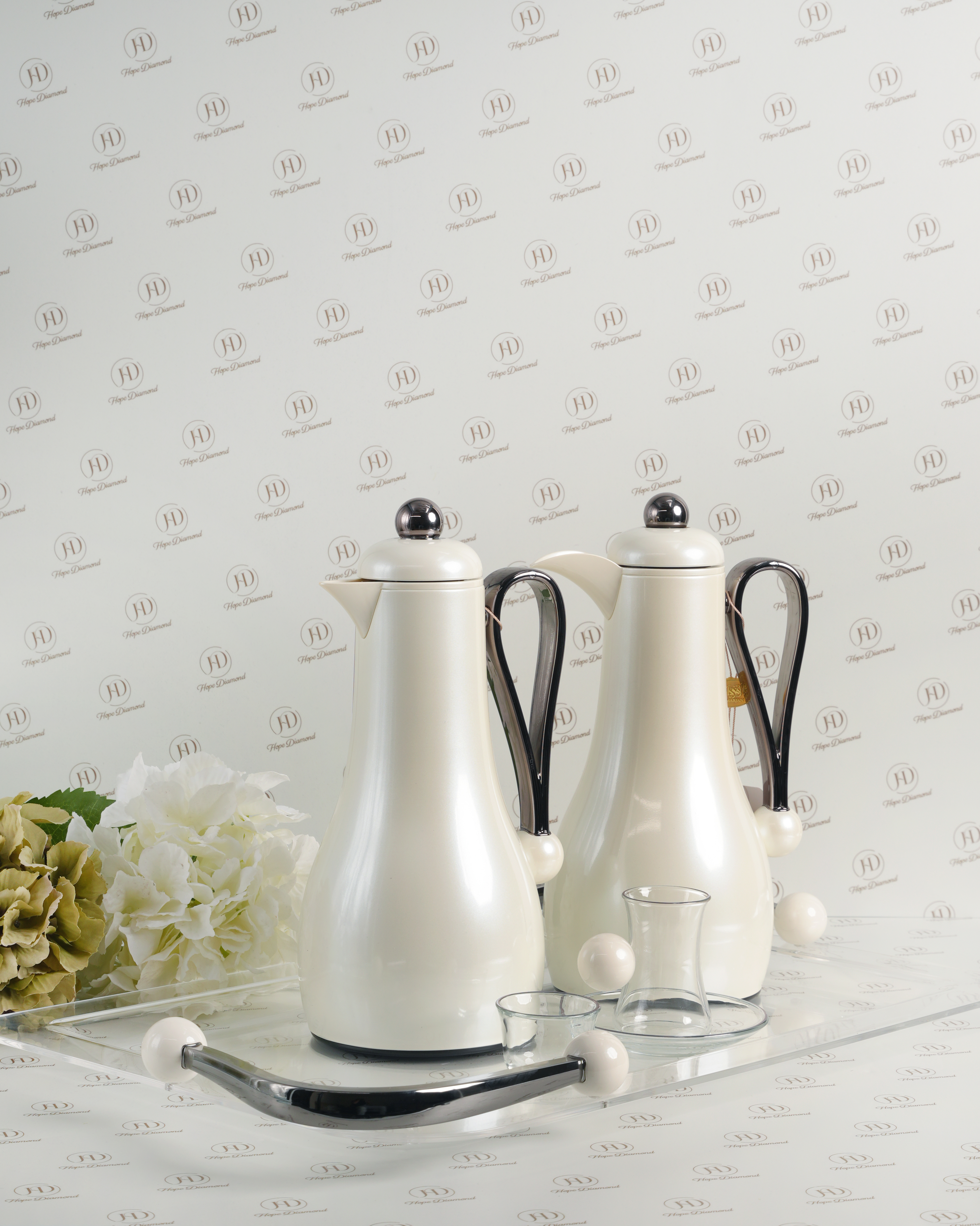 طقم تقديم للشاي والقهوة White